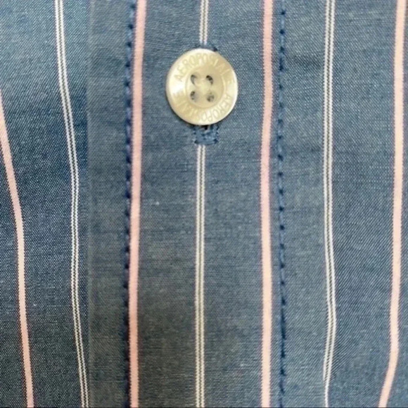 Aeropostale men’s blue striped button down shirt Small - Picture 3 of 5